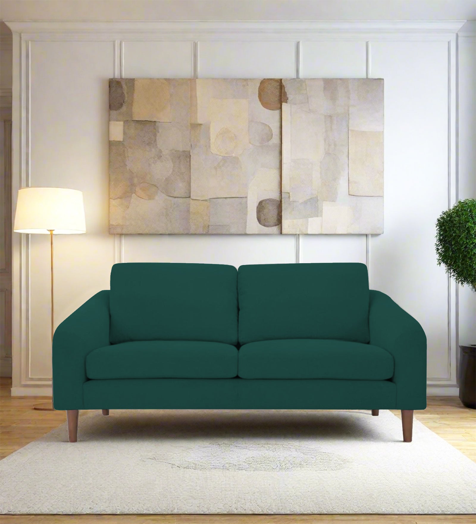Elara Fabric 2 Seater Sofa in Sage Green Colour - Febonic Living