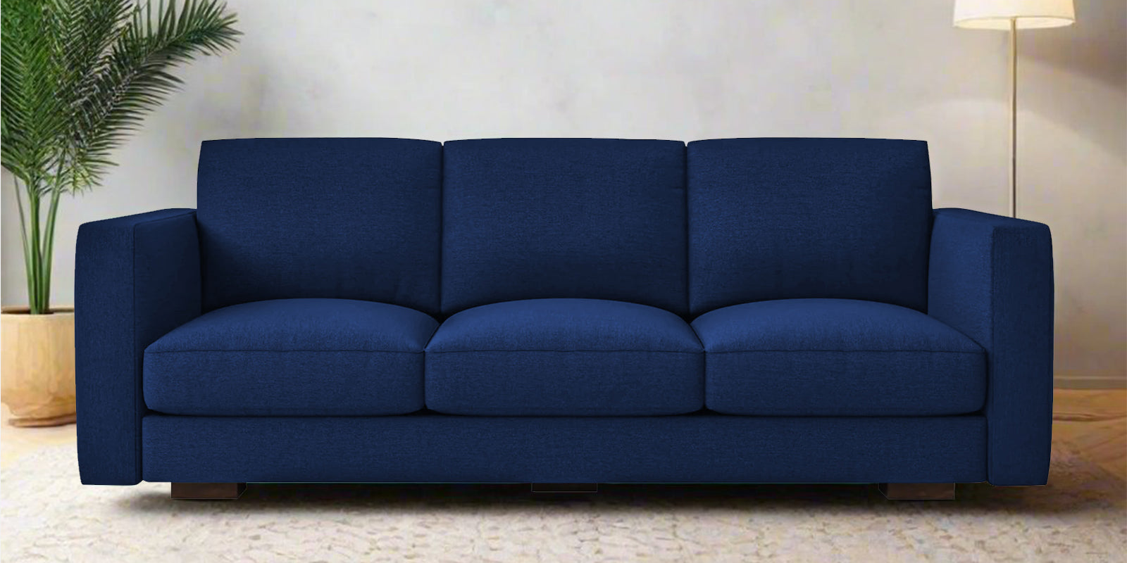 Messy Fabric 3 Seater Sofa in Royal Blue Colour