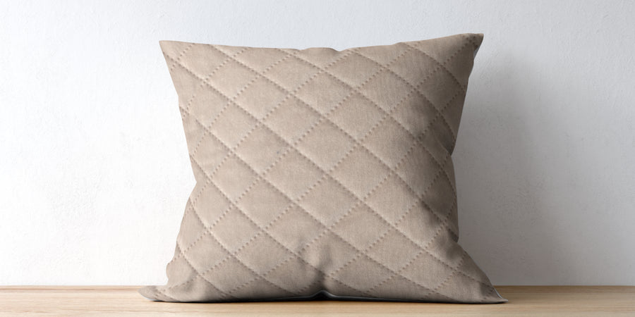 Velvet Quilted Fabric Swatch Winter Beige 05 Code - Febonic Living