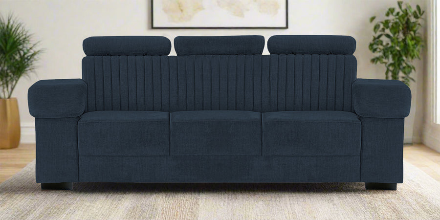 Draco Fabric 3 Seater Sofa In Denim Blue Colour - Febonic Living