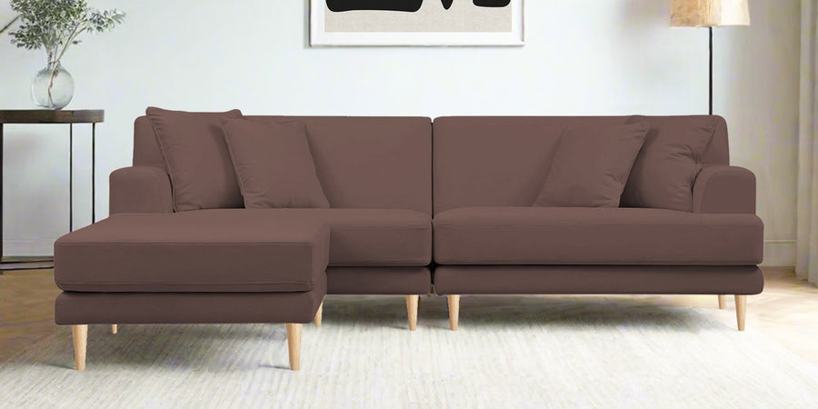 Woody Fabric Rhs Sectional Sofa 3 Lounger In Berry Wine Colour - Febonic Living