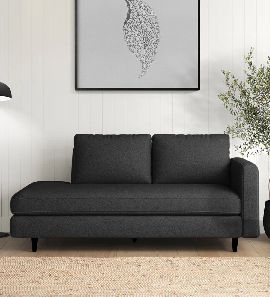 Alitza  LHS Fabric Chaise Lounger - Charcoal Grey by Febonic Living