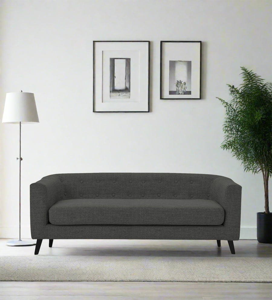 Casper 3 Seater Fabric Sofa - Charcoal Grey by Febonic Living