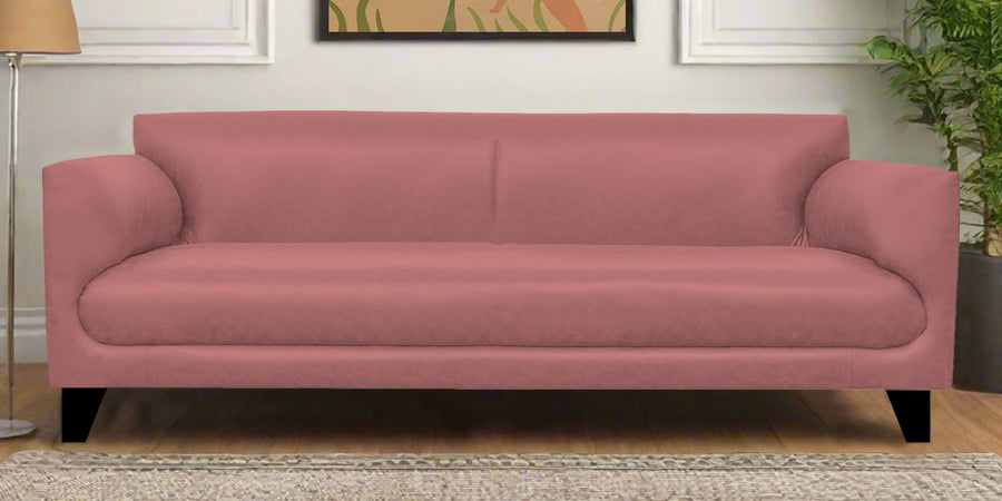 Convi Leatherette 3 Seater Sofa In Light Pink Colour - Febonic Living