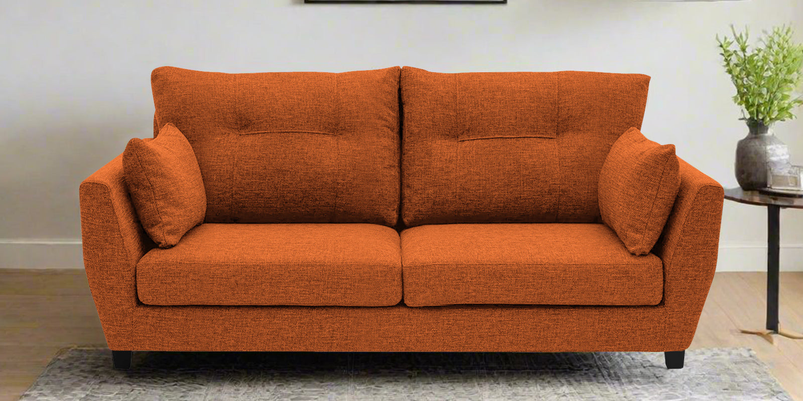 Mario Fabric 2 Seater Sofa in Vivid Orange Colour