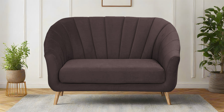 Kaylee Velvet 2 Seater Sofa In Mocha Brown Colour - Febonic Living