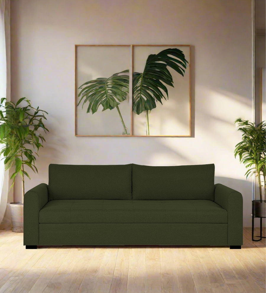 Sigma 3 Seater Fabric Sofa - Olive Green by Febonic Living