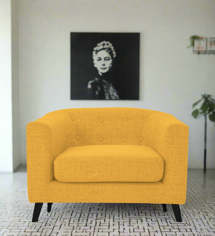 Casper  1 Seater Fabric Sofa - Bold Yellow by Febonic Living