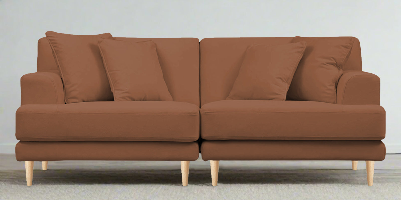 Woody Fabric 3 Seater Sofa in Caramel Beige Colour