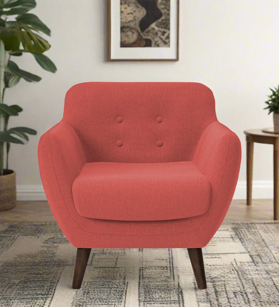 Goofy  1 Seater Fabric Sofa - Salmon Pink by Febonic Living