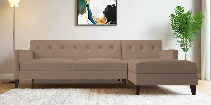 Miller Fabric Lhs Sectional Sofa 3 Lounger In Cookie Beige Colour - Febonic Living