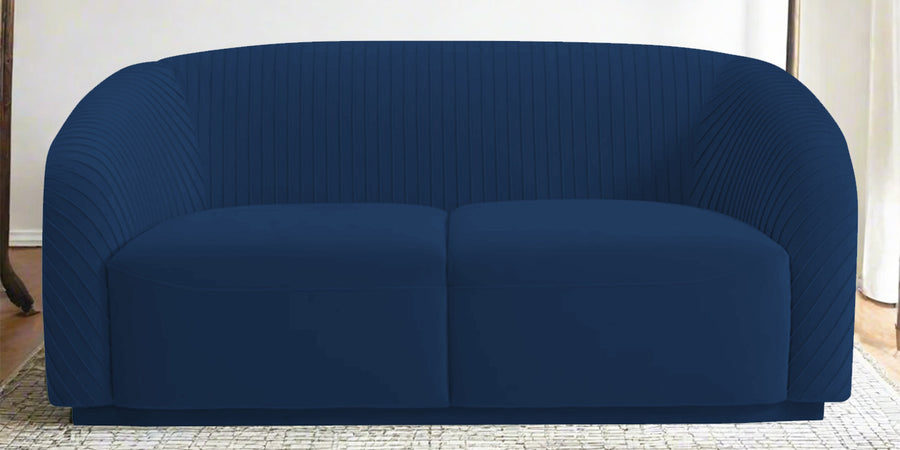Yara Velvet Fabric 2 Seater Sofa In Imperial Blue Colour - Febonic Living