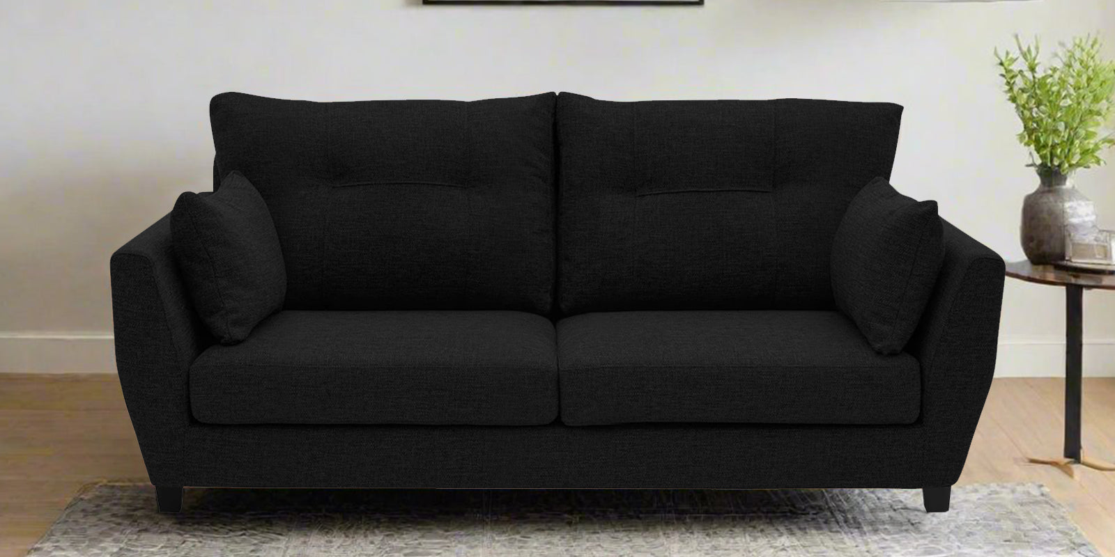 Mario Fabric 2 Seater Sofa in Zed Black Colour