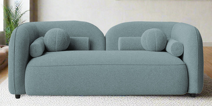 Corny Boucle Fabric 2 Seater Sofa In Stormy Blue Colour - Febonic Living
