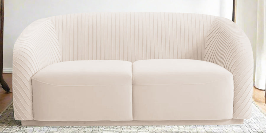 Yara Velvet Fabric 2 Seater Sofa In Camel Beige Colour - Febonic Living