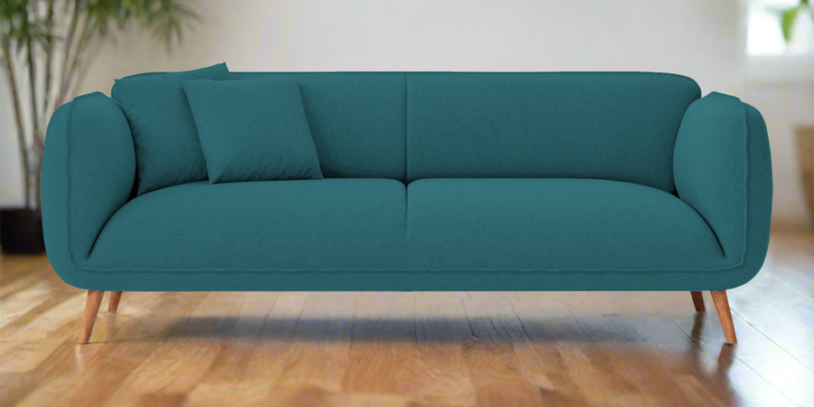 Zia Fabric 3 Seater Sofa In Water Blue Colour - Febonic Living