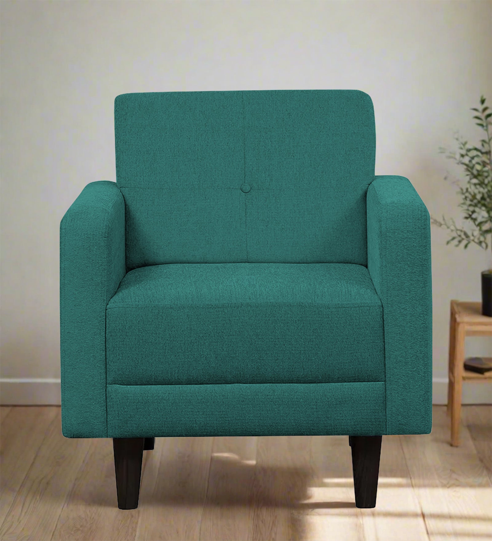 Noha Fabric 1 Seater Sofa in Sea Green Colour