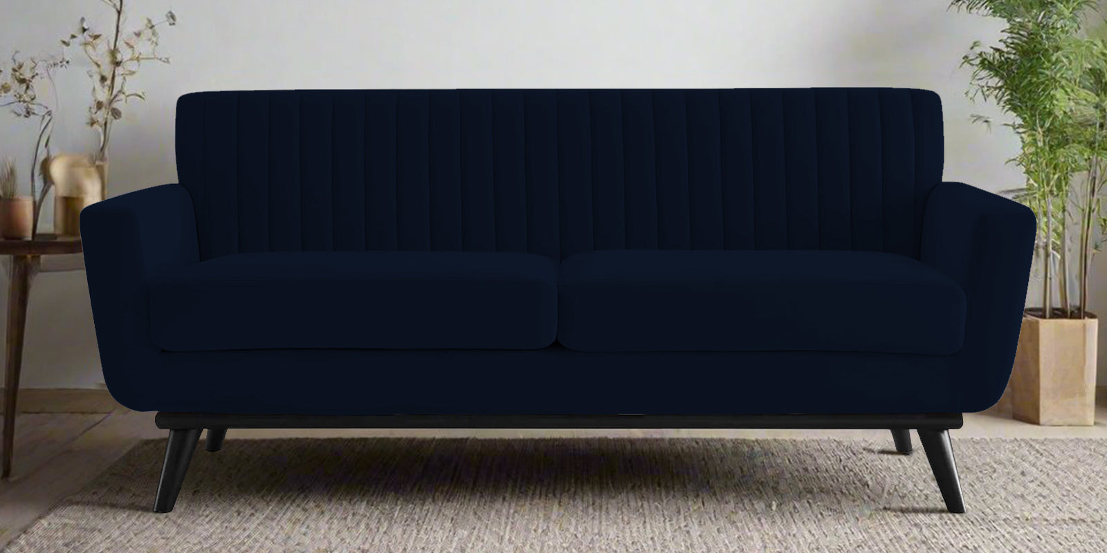 Tucker Velvet 2 Seater Sofa In Dark Blue Colour