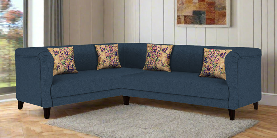 Niki Fabric Corner Sofa In Light Blue Colour - Febonic Living