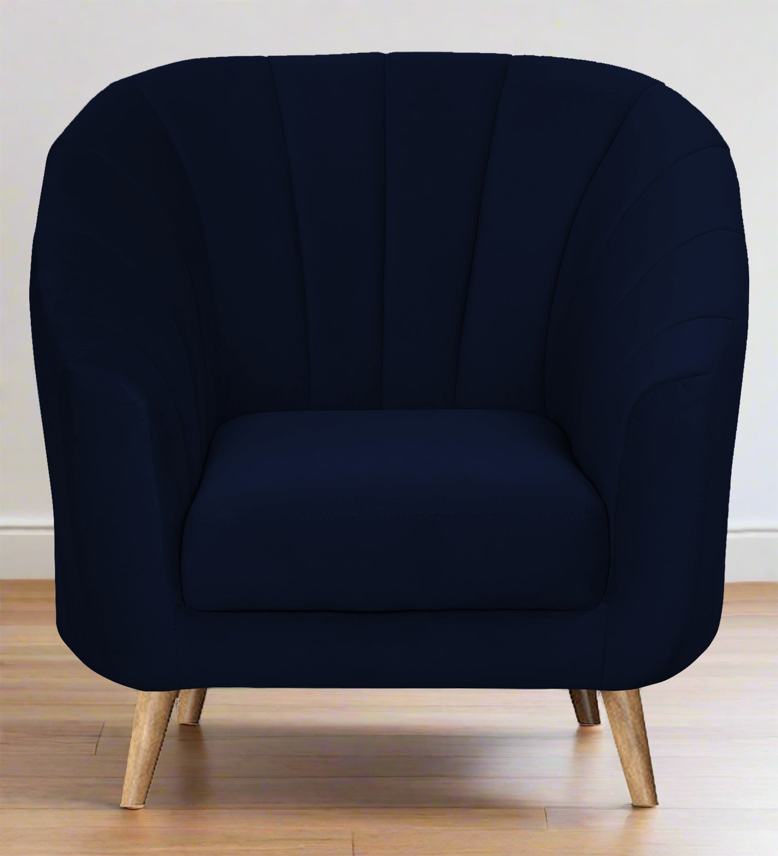 Nancy Velvet 1 Seater Sofa in Dark Blue Colour