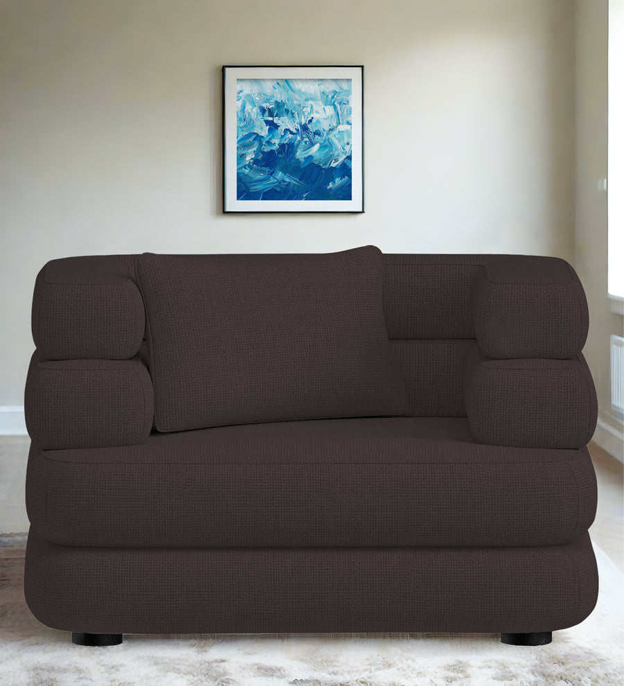 Wener  1 Seater Fabric Sofa - Pebble Brown by Febonic Living