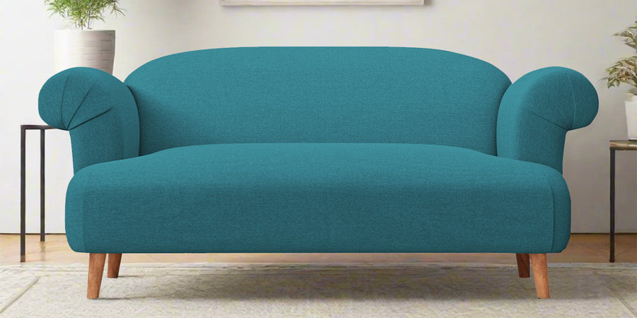 Barber Fabric 2 Seater Sofa In Water Blue Colour - Febonic Living