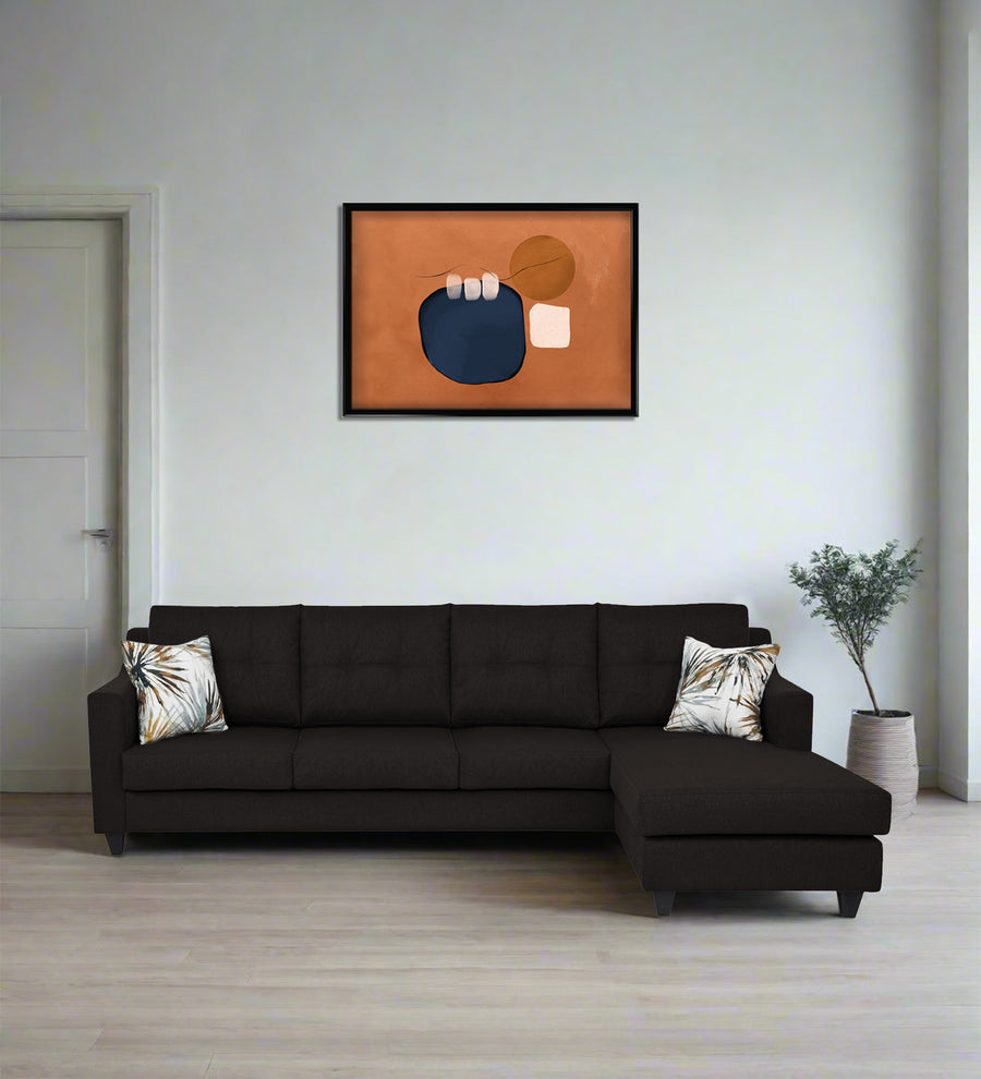 Welly  LHS  (3+Lounger) Fabric Sectional Sofa - Cara Brown by Febonic Living