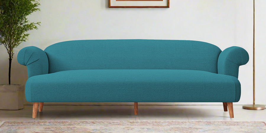 Barber Fabric 3 Seater Sofa In Water Blue Colour - Febonic Living