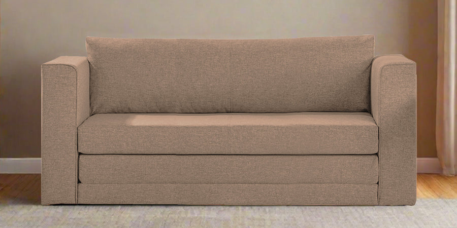 Kenia Fabric 3 Seater Foldable Sofa Cum Bed In Cookie Beige Colour - Febonic Living