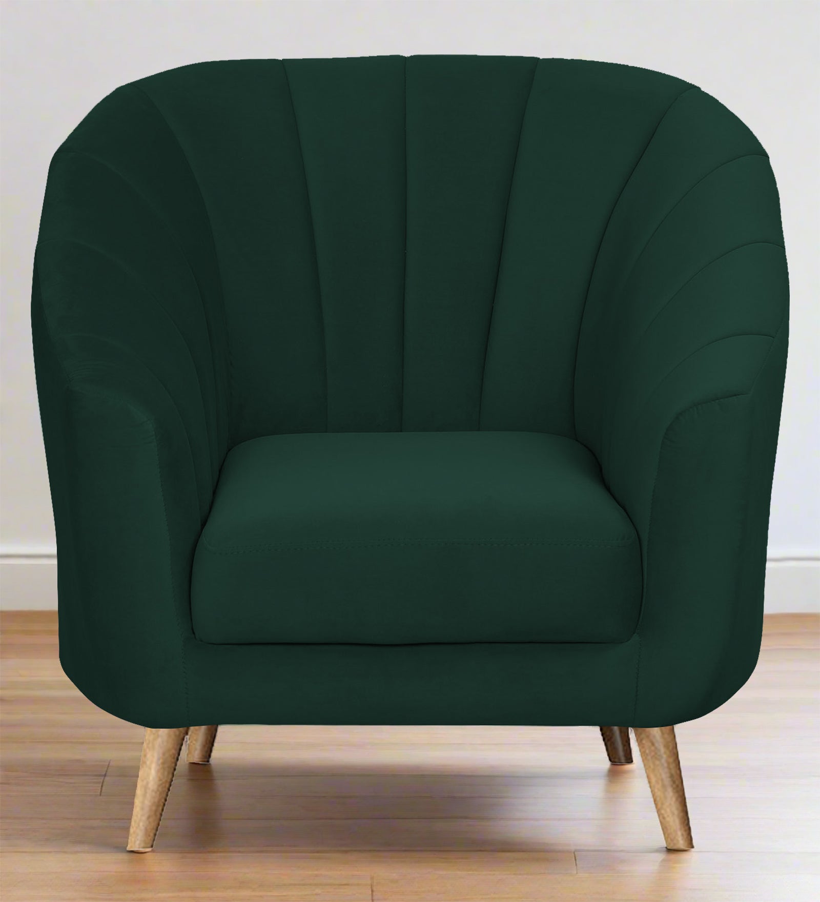 Nancy Velvet 1 Seater Sofa in Forest Green Colour