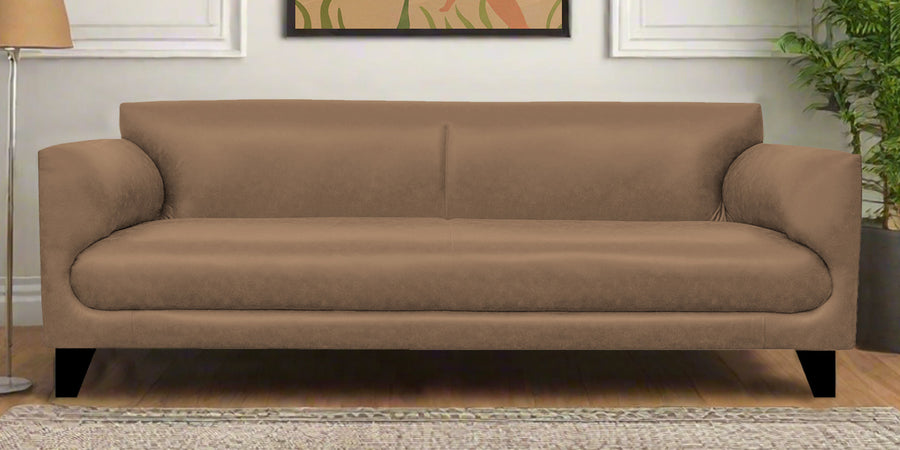 Convi Leatherette 3 Seater Sofa In Husky Brown Colour - Febonic Living