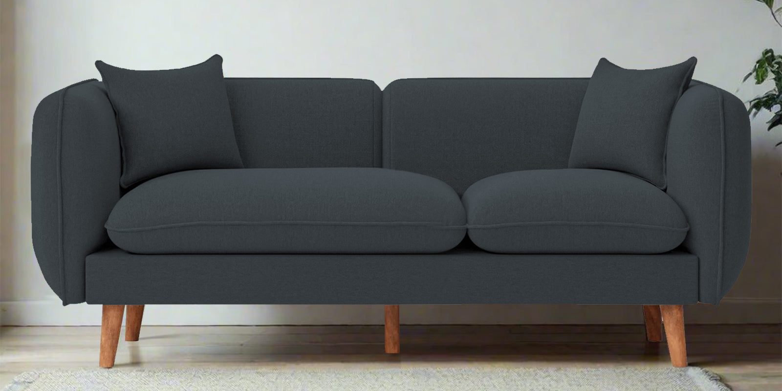 Reva Fabric 2 Seater Sofa In Duby Grey Colour