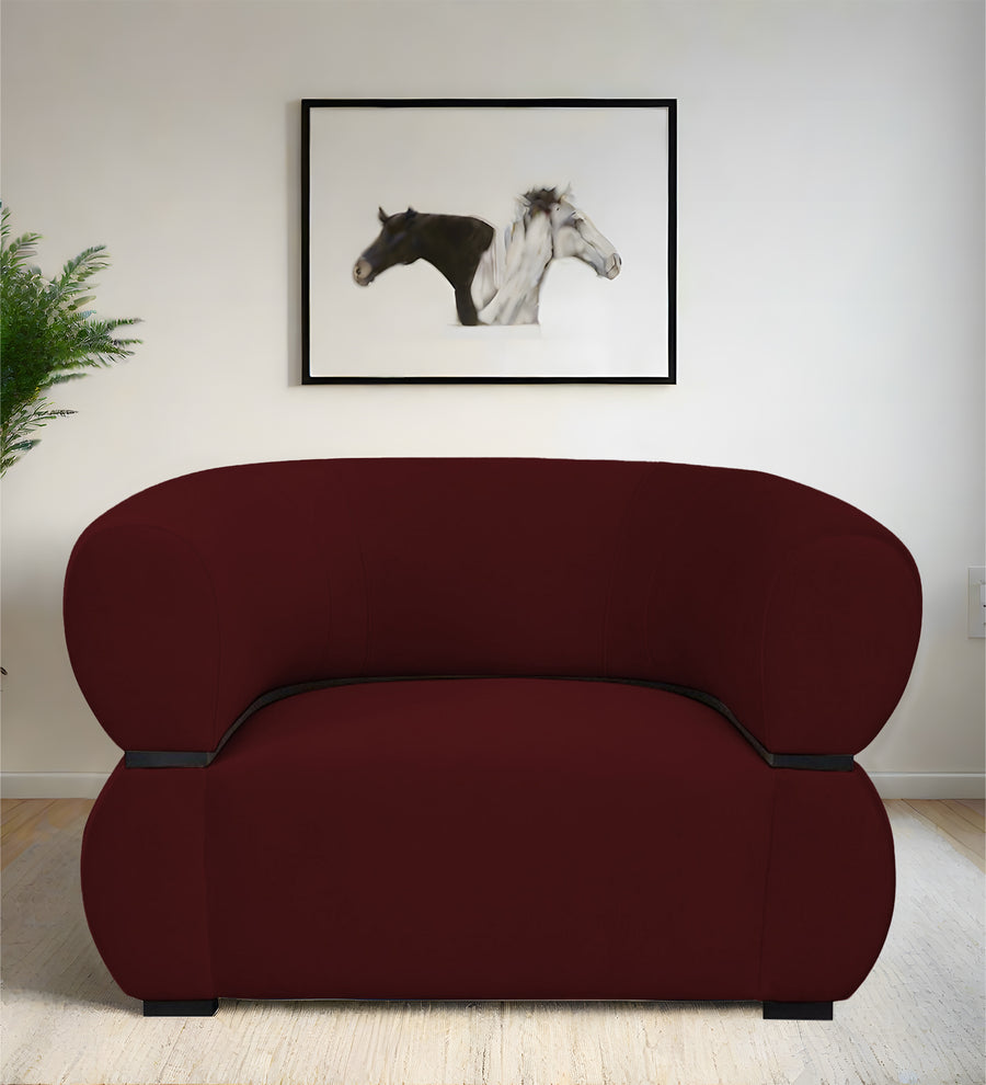 Kula  1 Seater Velvet Sofa - Blood Maroon by Febonic Living