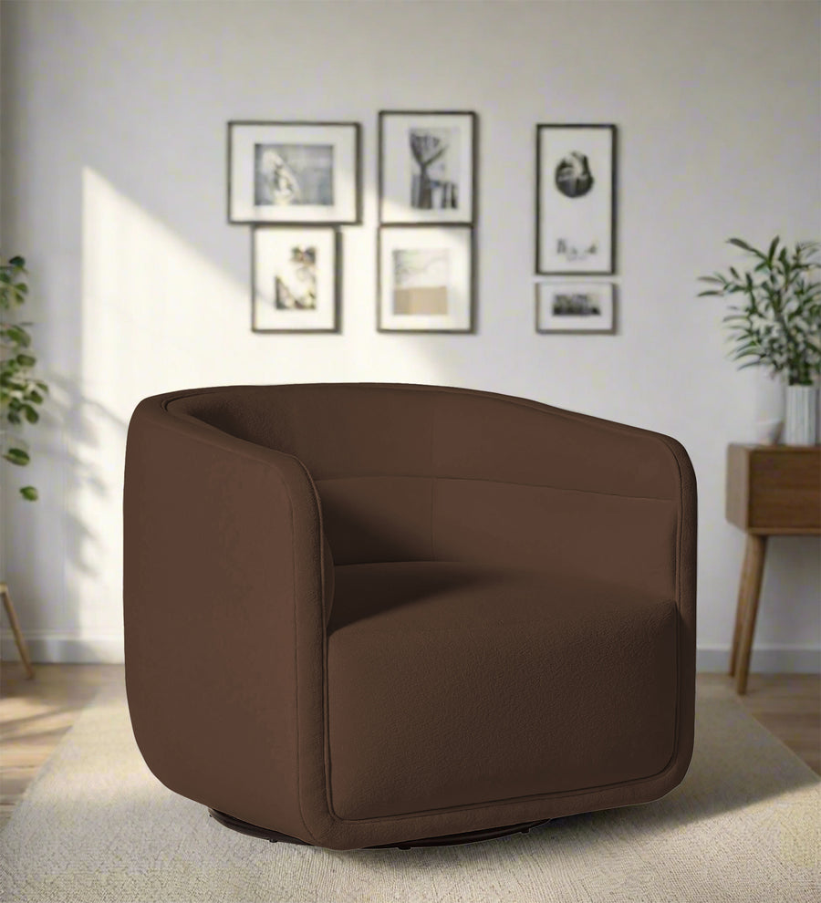 Ria  Swivel Fabric Chair - Ash Brown by Febonic Living