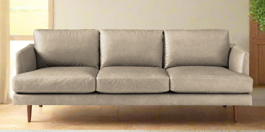 Sterio Leatherette 3 Seater Sofa In Marble Beige Colour - Febonic Living