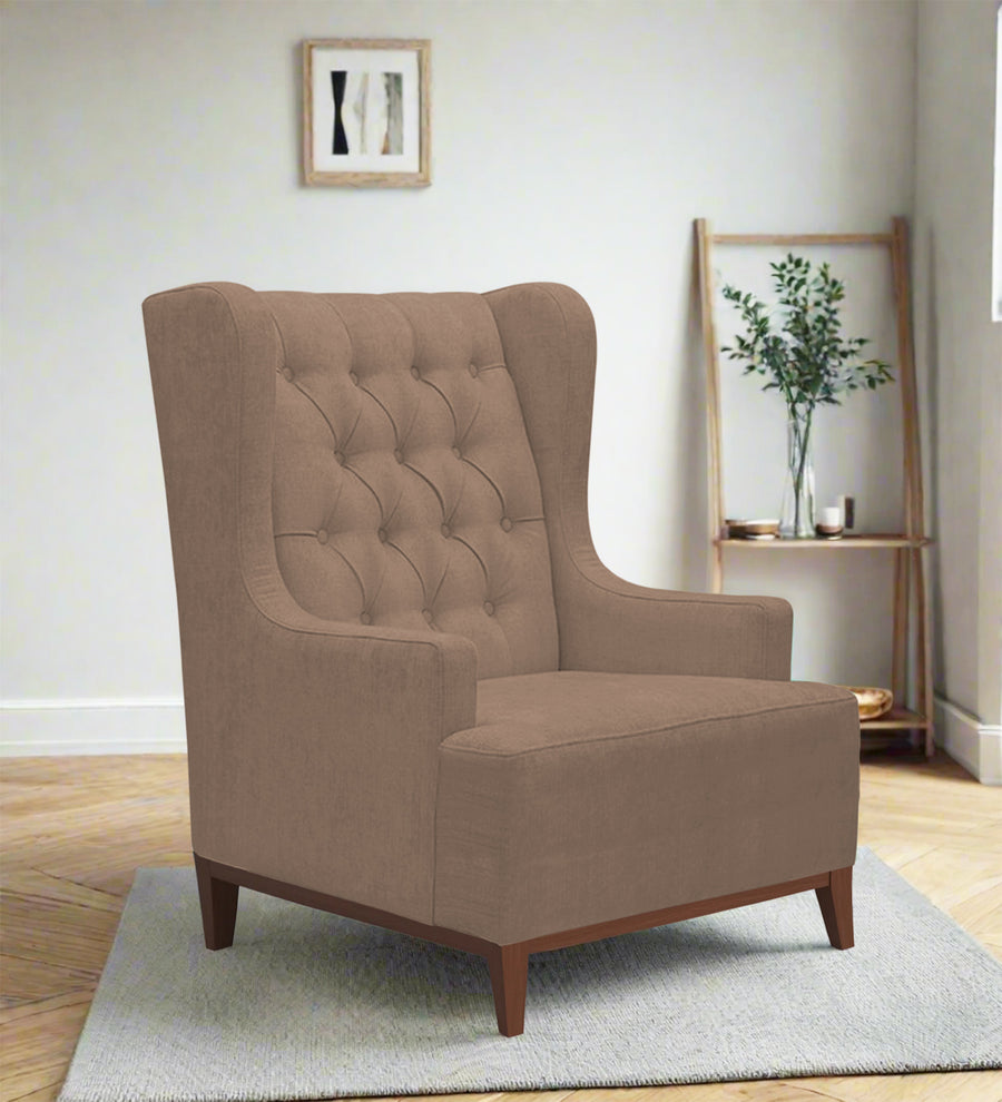 Kuchi  Wing Fabric Chair - Cookie Beige by Febonic Living