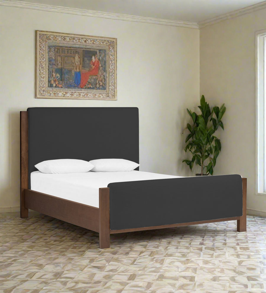 Zoro Boucle Upholstered Queen Size Bed - Shadow Grey by Febonic Living