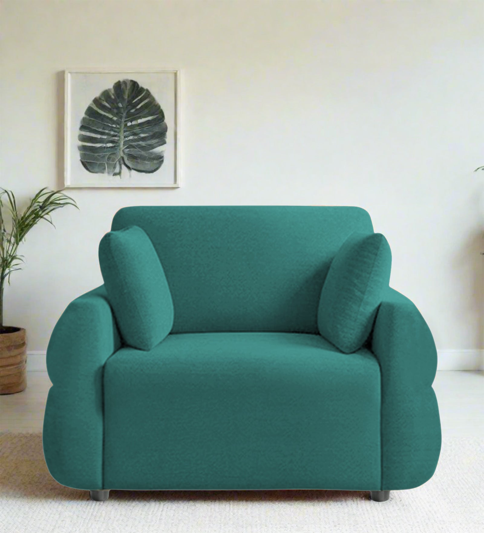 Jack Fabric 1 Seater Sofa In Sea Green Colour