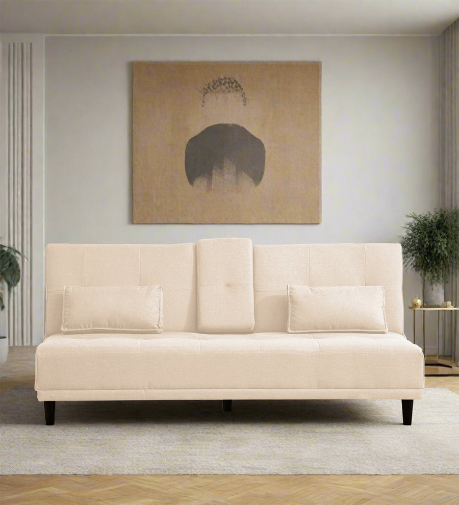 Jerry  3 Seater Convertible  Cum Bed Fabric Sofa - Woom Beige by Febonic Living