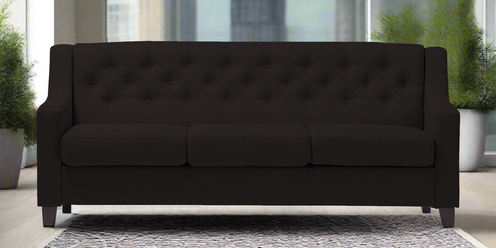 Baidy Fabric 3 Seater Sofa in Cara Brown Colour