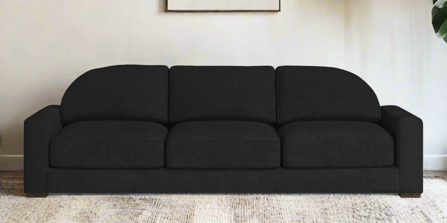 Dara Fabric 3 Seater Sofa In Zed Black Colour - Febonic Living