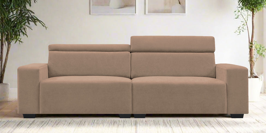 Hiro Fabric 3 Seater Sofa In Wheat Beige Colour - Febonic Living