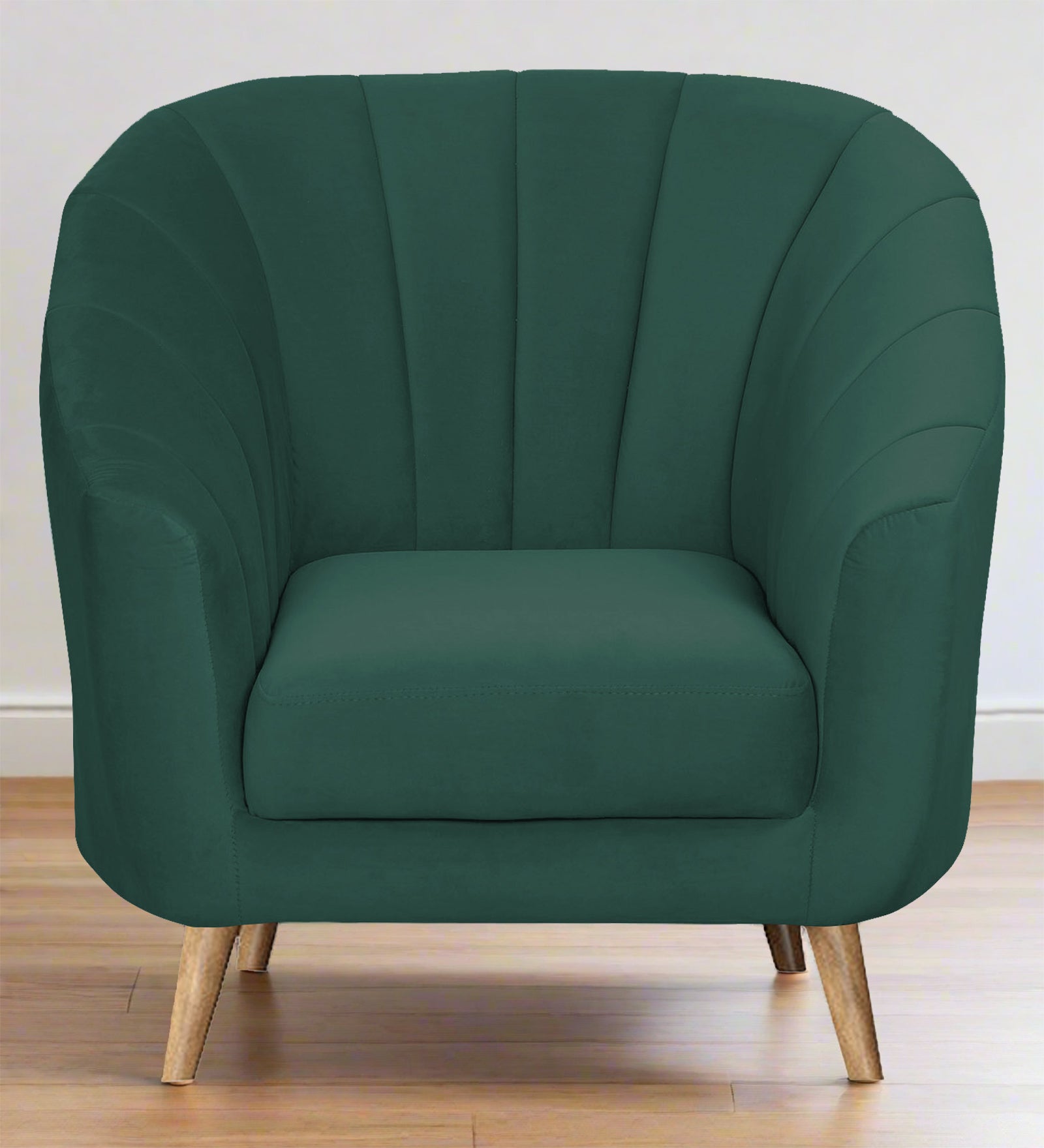 Nancy Velvet 1 Seater Sofa in Amazon Green Colour