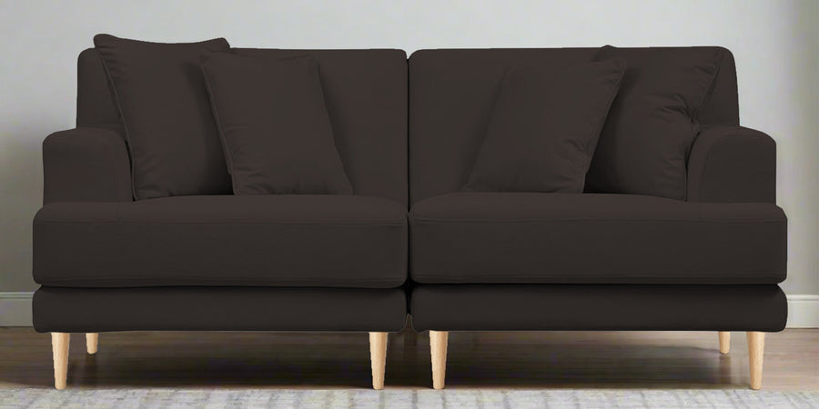 Woody Fabric 2 Seater Sofa In Coal Brown Colour - Febonic Living