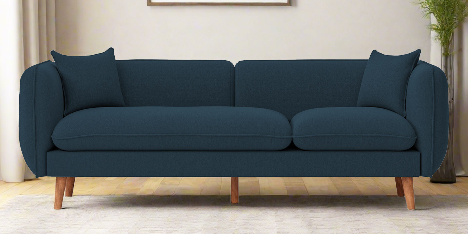 Reva Fabric 3 Seater Sofa In Cool Blue Colour - Febonic Living