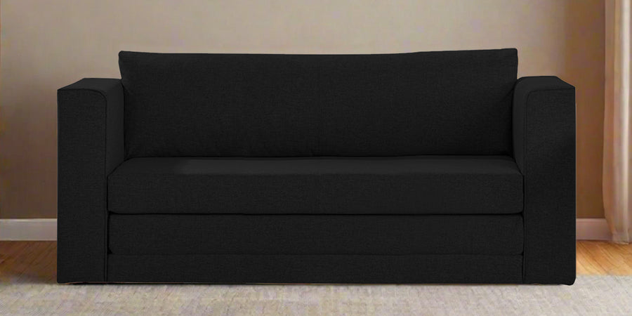 Kenia Fabric 3 Seater Foldable Sofa Cum Bed In Zed Black Colour - Febonic Living