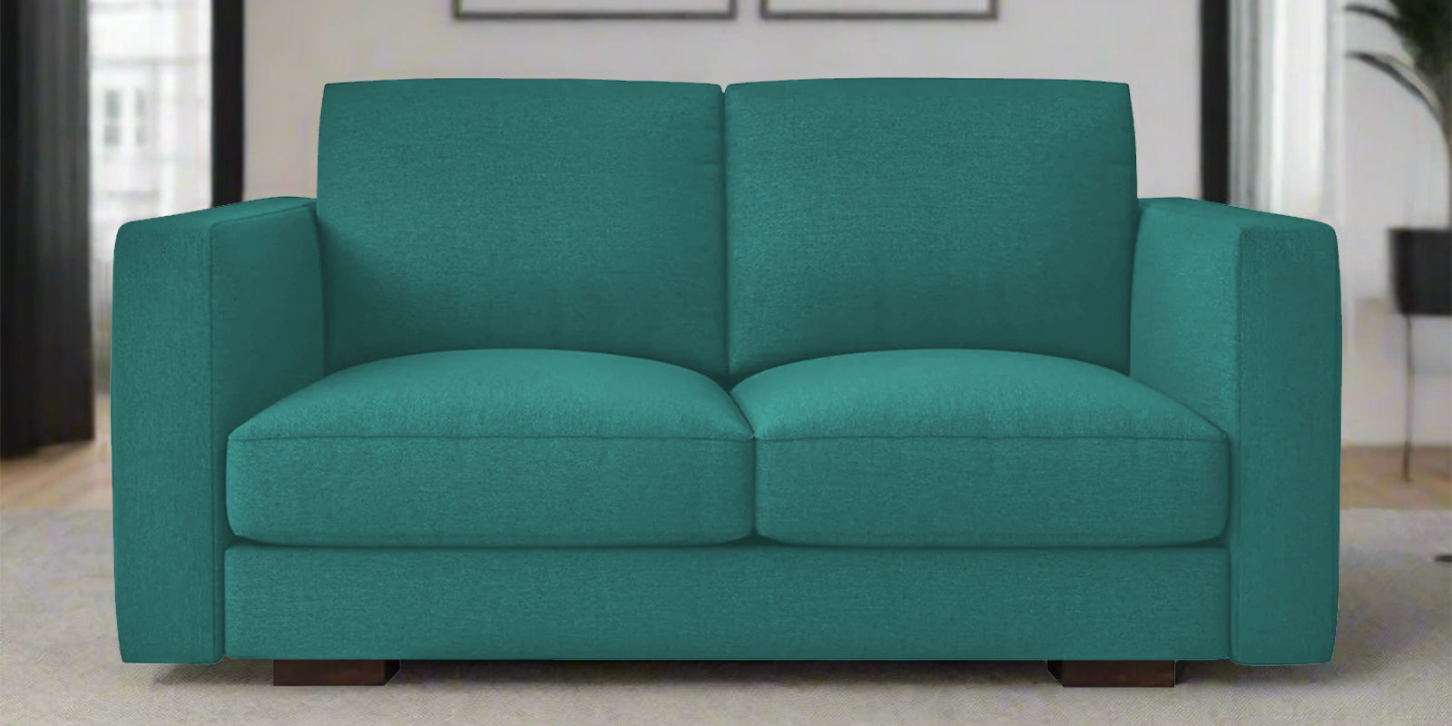 Messy Fabric 2 Seater Sofa in Sea Green Colour