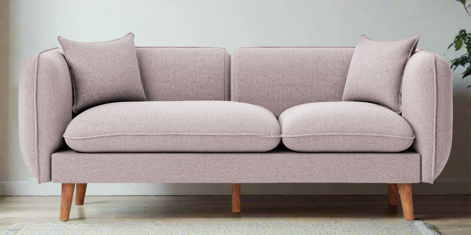 Reva Fabric 2 Seater Sofa In Orchid Beige Colour