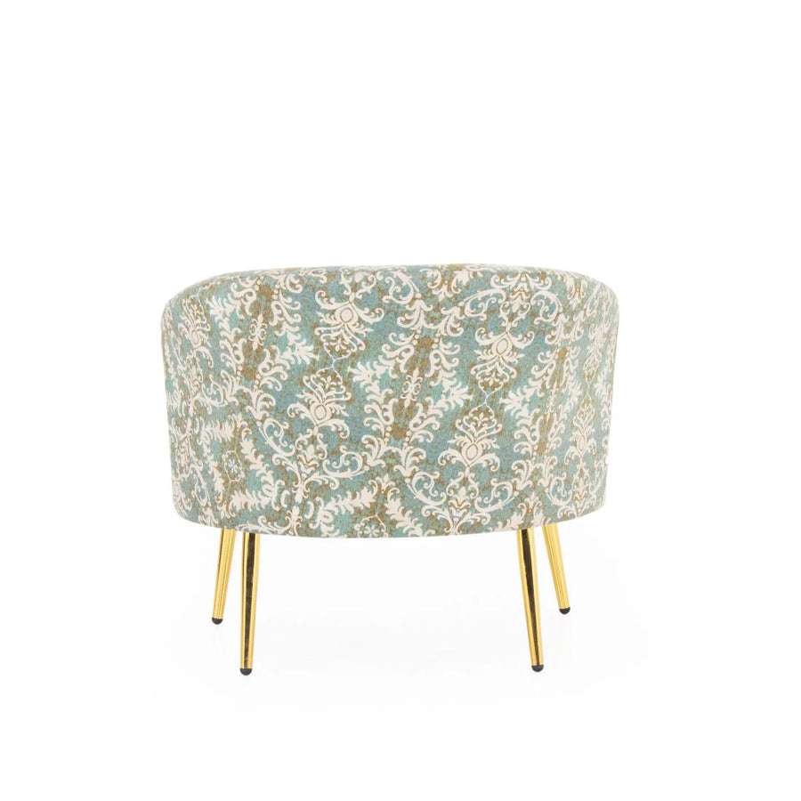 Nova Printed Velvet Arm Chair In Barmunda Aqua Colour Set Of 2 - Febonic Living