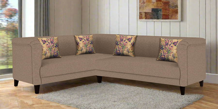 Niki Fabric Corner Sofa In Cookie Beige Colour - Febonic Living